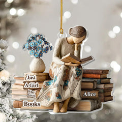 Book lovers Christmas ornament for women