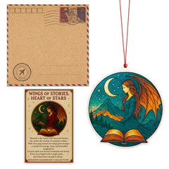 Bookish gifts ornament showcasing festive design