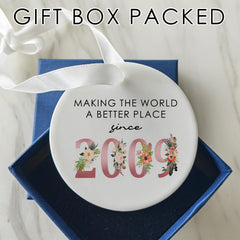 Double-sided ceramic ornament for hanging