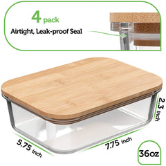 Borosilicate glass meal prep container 36oz