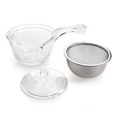 Hand blown borosilicate glass teapot made in Taiwan