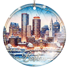 Boston Ornament city skyline design for Christmas decor