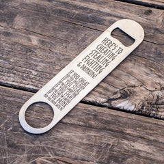 Viking Toast bottle opener 1/8 inch stainless steel