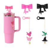 BOTVUG Cup Accessories Set 10mm Flying Monkey Butterfly Straw Charm with gold chains