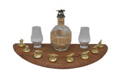 Bourbon cork display made from bourbon barrel head