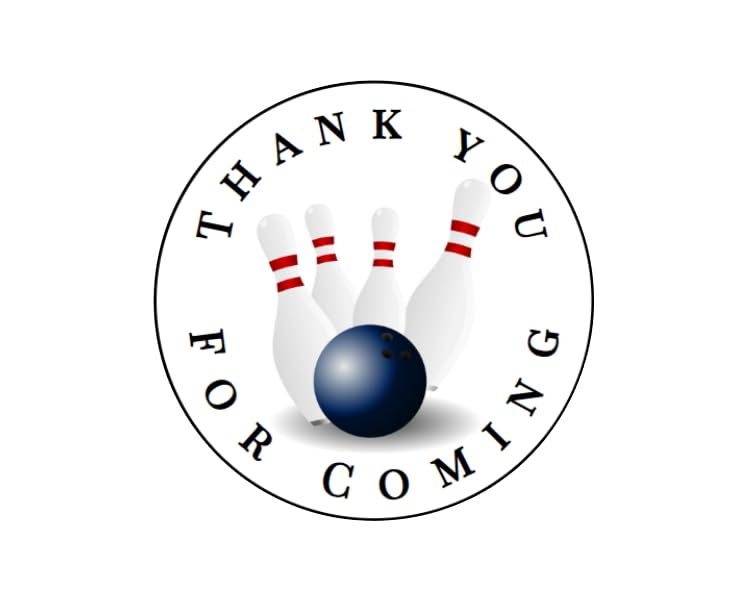 Bowling party stickers 2 inch round labels set of 20 matte labels