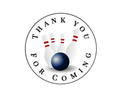 Bowling party stickers 2 inch round labels set of 20 matte labels