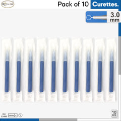 Seamless stainless steel dermal curette with sharp edge