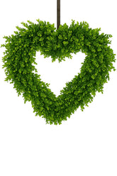 Boxwood heart front door wreath green