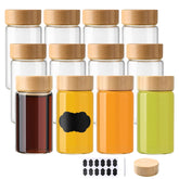 BPFY 12 pack 4oz glass shot bottles with caps for juicing