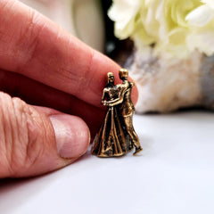 Brass tabletop figurine compact display for desk or shelf
