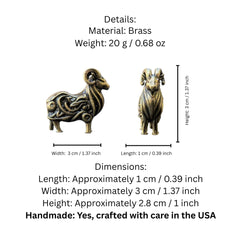 Brass ram with curled horns detail