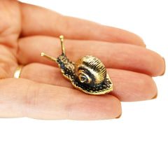 Snail figurine height 1.5 cm in solid brass
