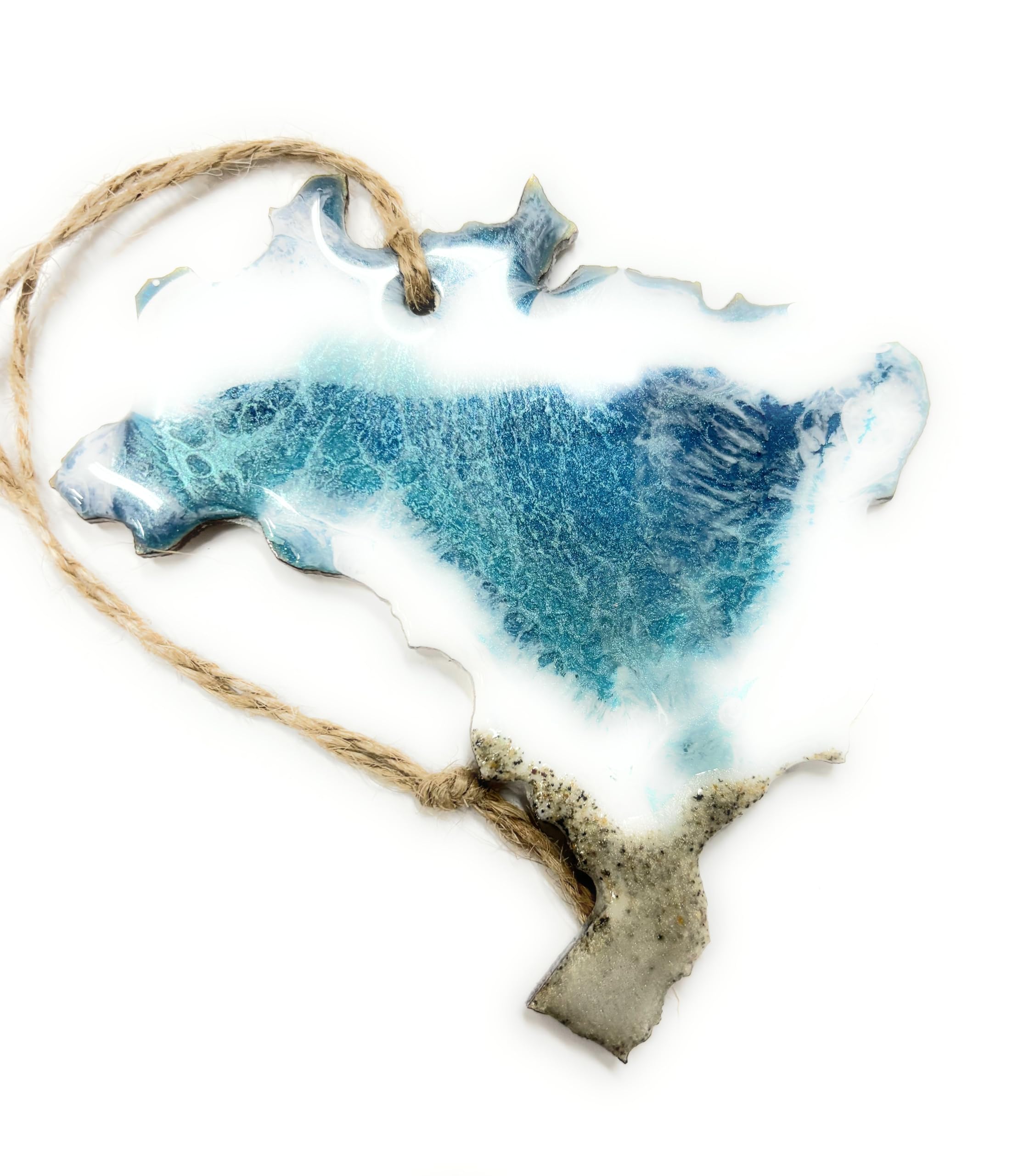 Brazil Holiday Ornament with real beach sand and resin art