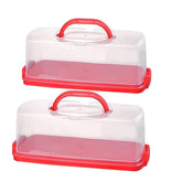 Two pack plastic rectangular loaf cake storage container
