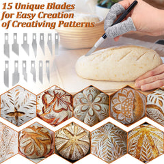Pattern marking string with bread scoring blades