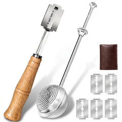 Bread Lame and Flour Duster Sets with wooden handle and blades