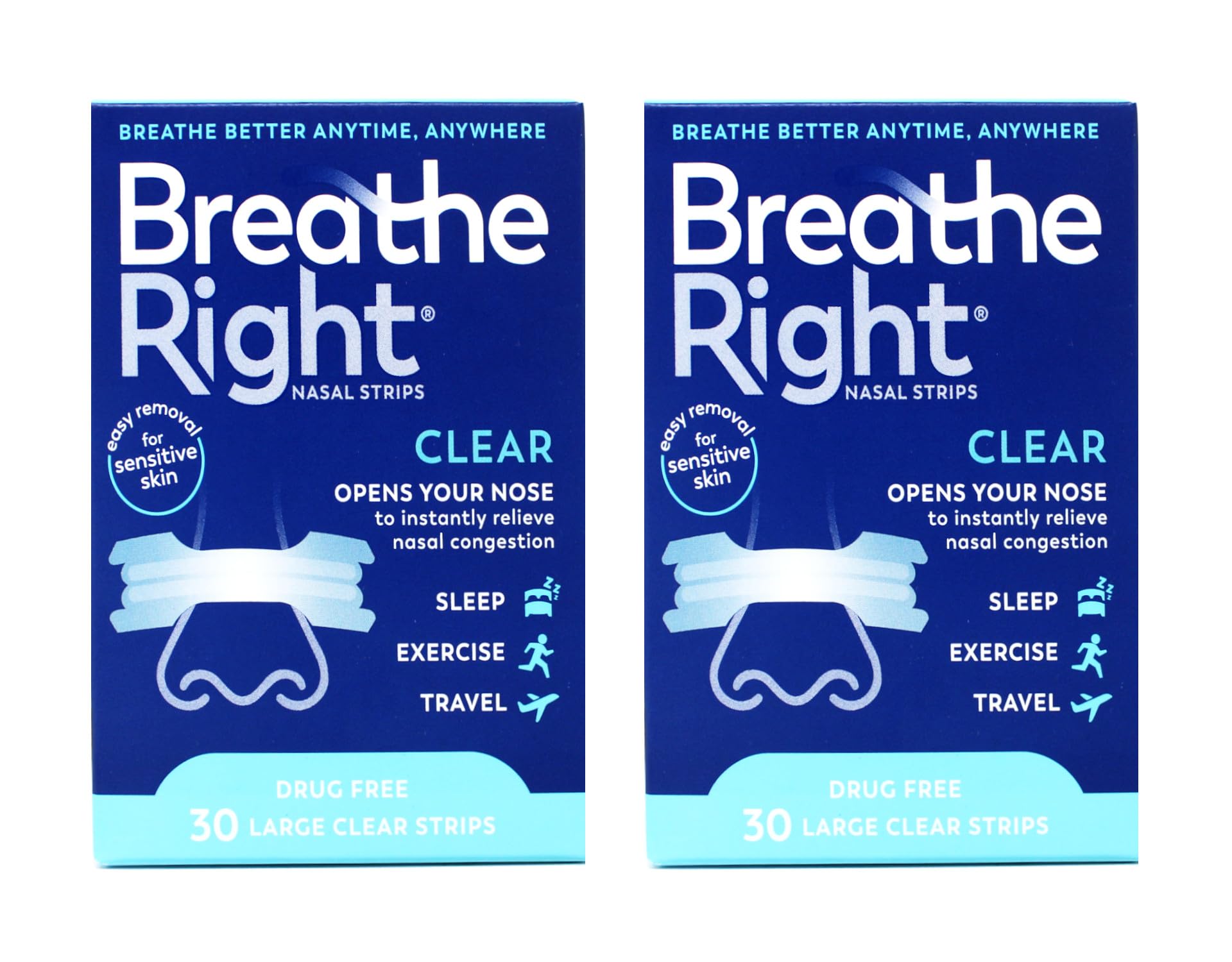 Breathe Right nasal strips packaging