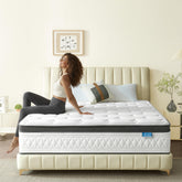 Breezleep full size mattress top view 10 inch cooling hybrid