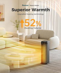 BREEZOME space heater 90 degree oscillation for room coverage