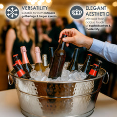 Silver metal drink bucket for parties Brekx