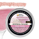 Brew Glitter Pink Rimming Sugar 4oz tin for cocktails