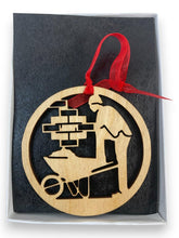 Brick Layer Masonry Construction Worker ornament on birch wood