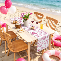 Durable polyester linen-like table runner