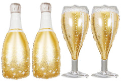 Bride champagne bottle foil balloon set