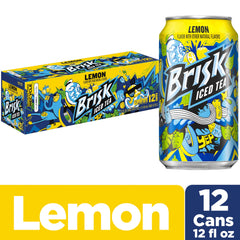 12 Count Brisk Lemon Iced Tea cans