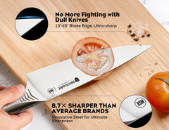 brodark shark series 8in chef knife close up