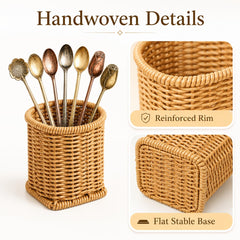 Open top basket for spoons stir sticks and straws