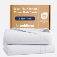 Brooklinen Super-Plush Turkish Cotton Bath Towels solid white 30x58 set of 2