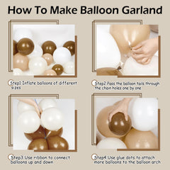 brown balloons set for arch kit in multiple sizes