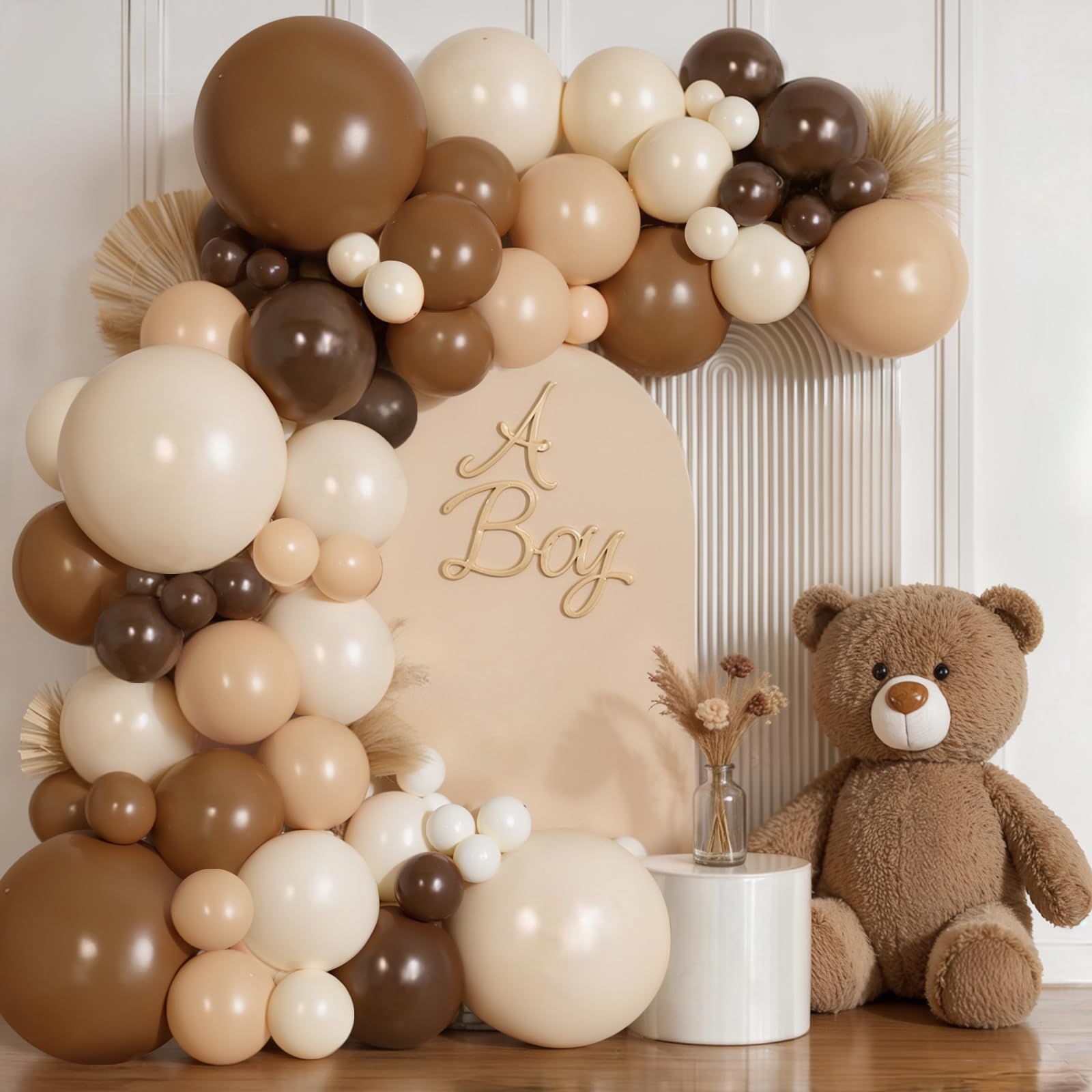 Brown Beige Nude Balloons Neutral Arch Kit latex 128pc