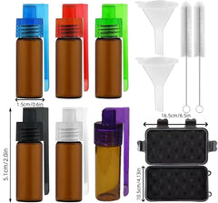 Brown glass salt pepper shakers showing 5ml capacity