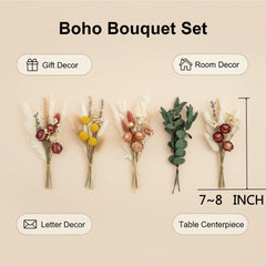 brown mix dried flowers with greenery for decor