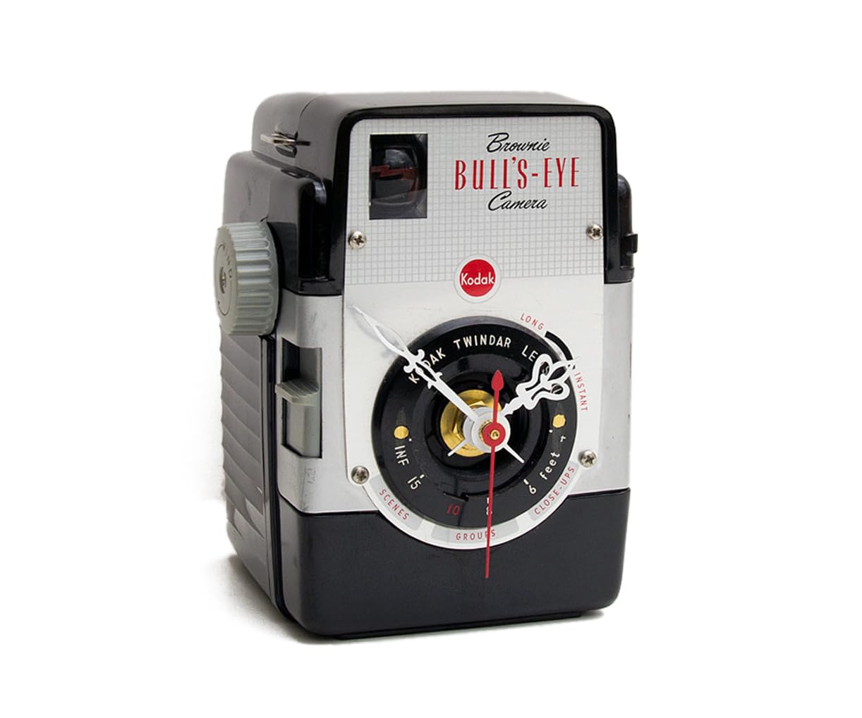 Brownie Bullseye camera repurposed as desk clock