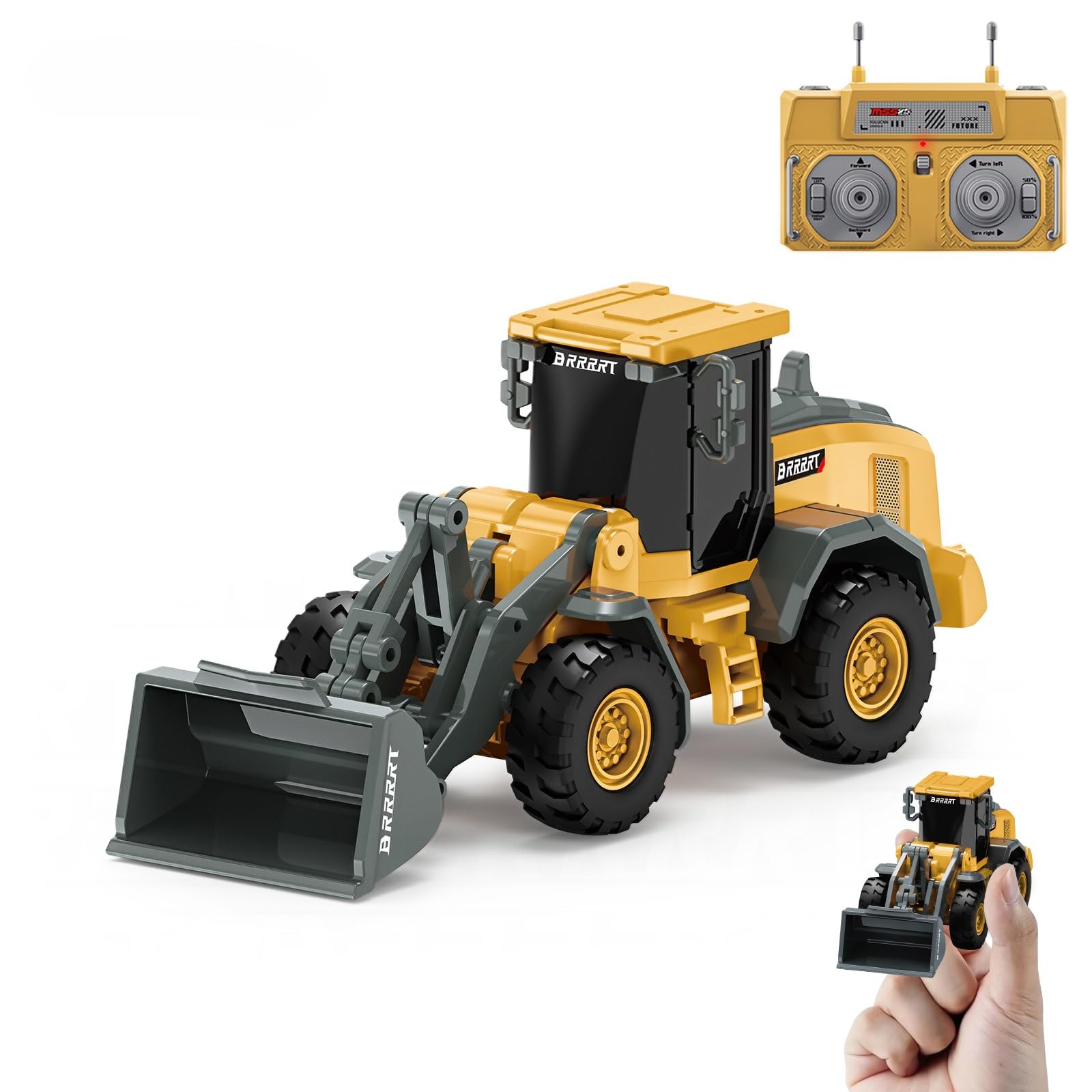 BRRRRT 1/64 RC Bulldozer Toy 6.5 cm palm-sized length