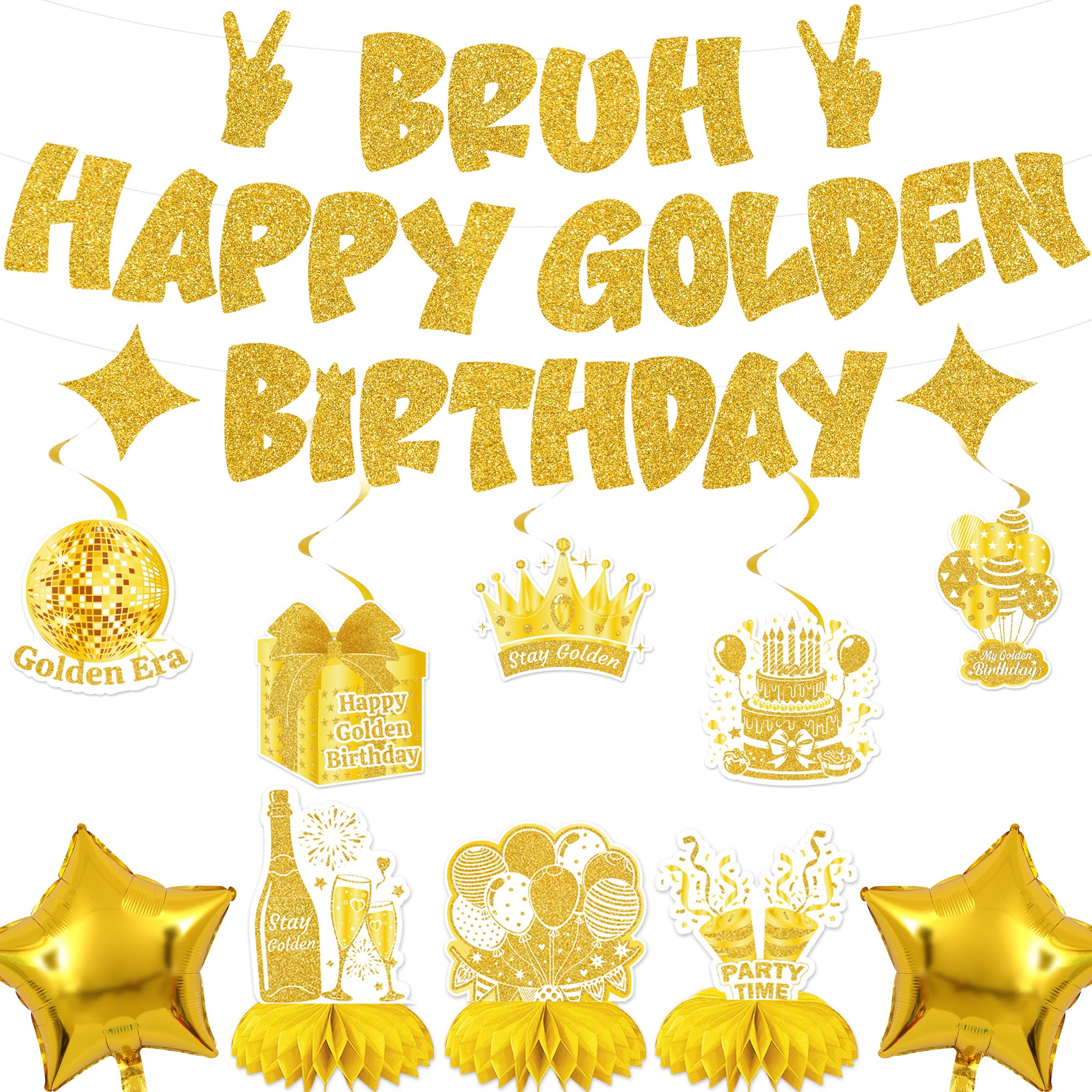 Bruh golden birthday banner from kit