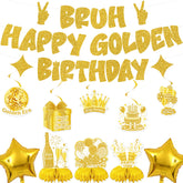 Bruh golden birthday banner from kit