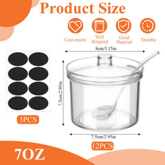 Clear transparent acrylic sugar containers 7.1 oz each