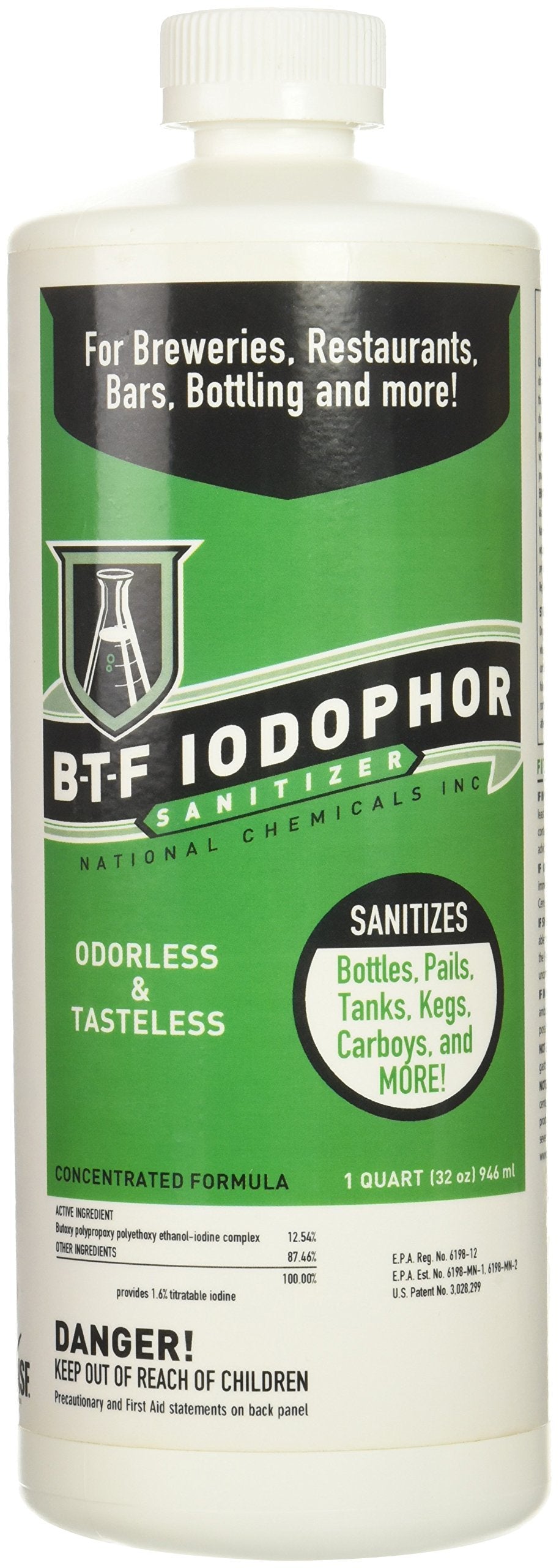 BTF iodophor sanitizer 32 oz bottle for brewing sanitation
