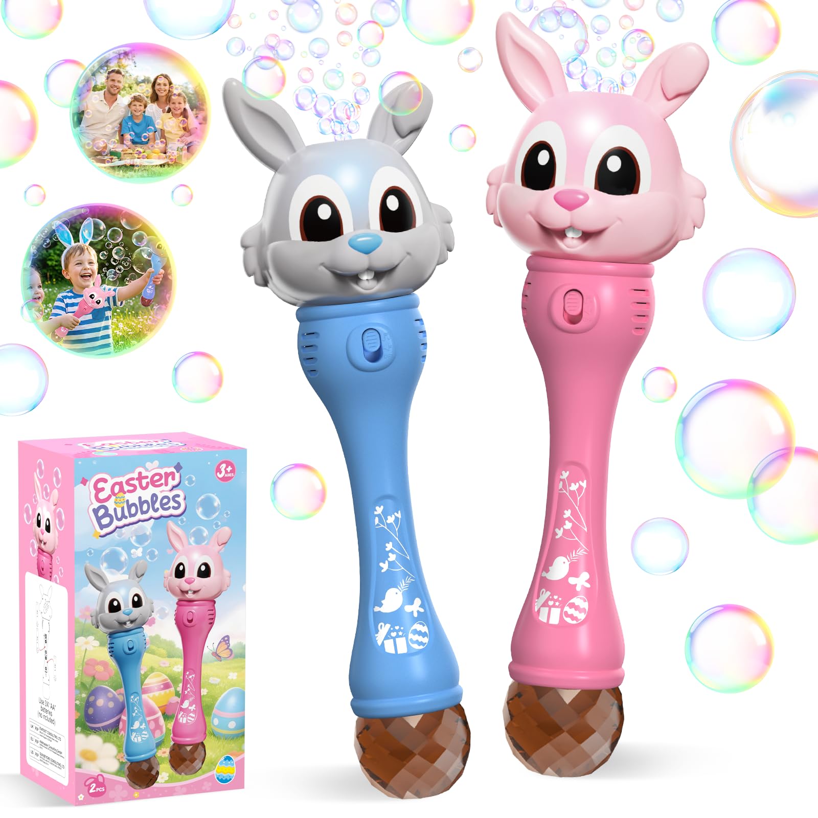 Bubble Machine for Kids with bunny bubble wands