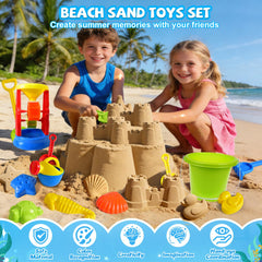 Water wheel spins during sand and water play with Beach Toys set