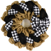Buffalo Check Burlap Front Door Wreath 24 inch diameter