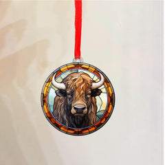 Buffalo Ornament measures 3.5 inches