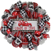 Buffalo Plaid Valentines Wreath 24 inch round indoor outdoor use
