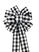 Buffalo plaid wreath bow 12 inches wide with 11 loops