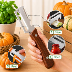 Potato and fruit peeler being used on produce